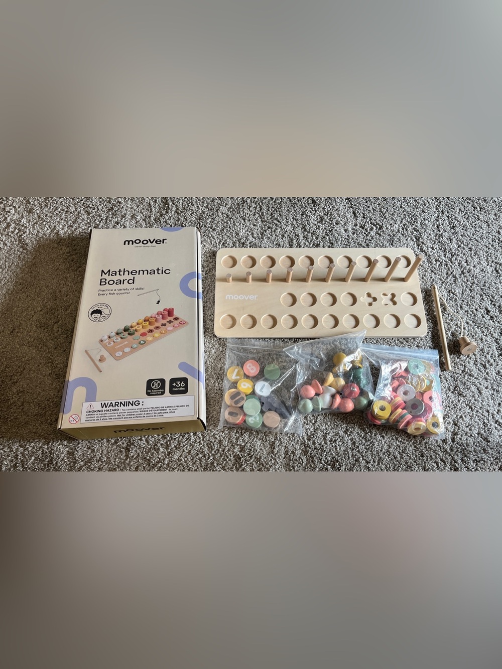 Moover Mathematic Board Denmark Danish Counting Toy Wooden Montessori Magnets